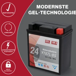 Batterie GEL YTX7L-BS 7Ah 160A ^ Online