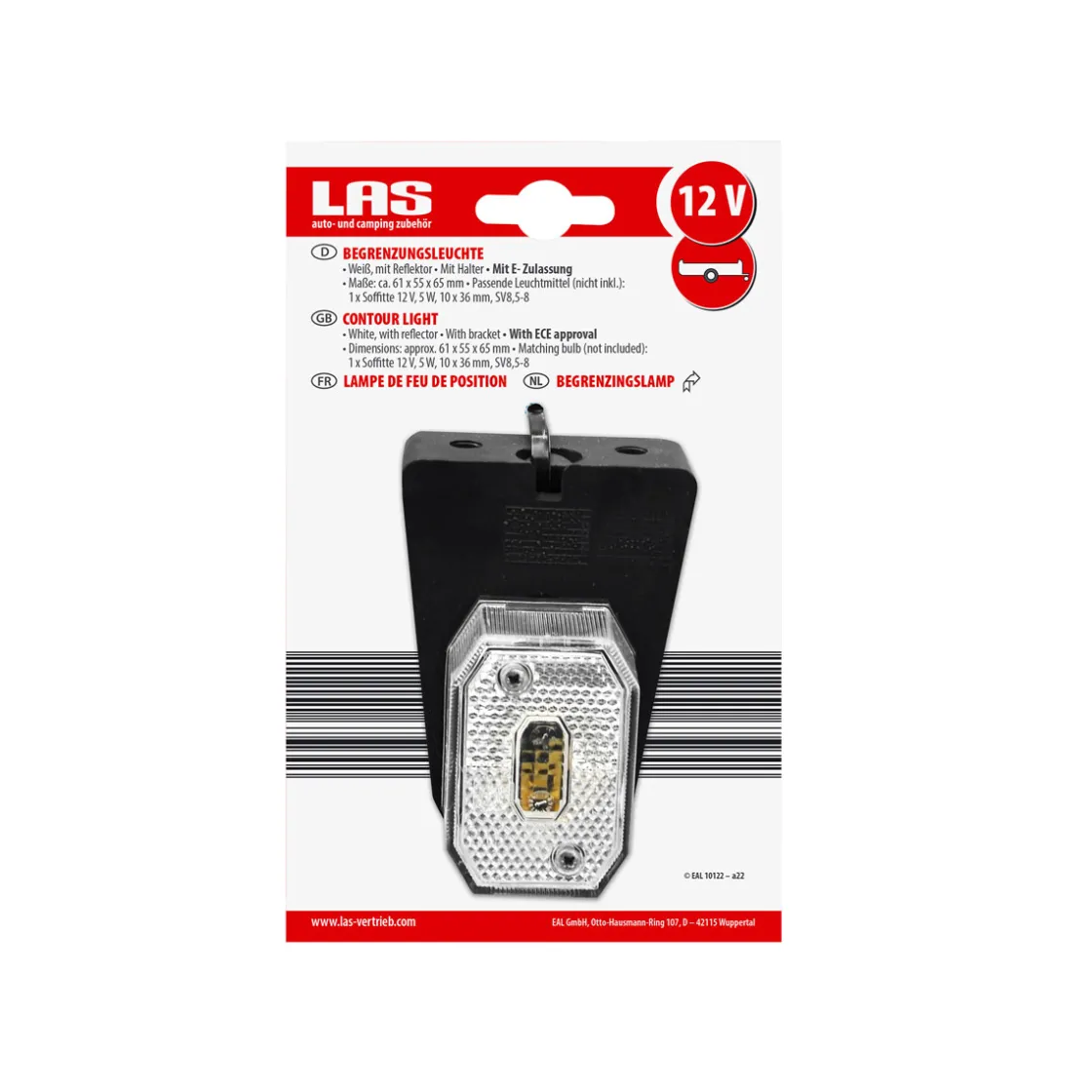 Begrenzungsleuchte weiss mit Halter ^ Best