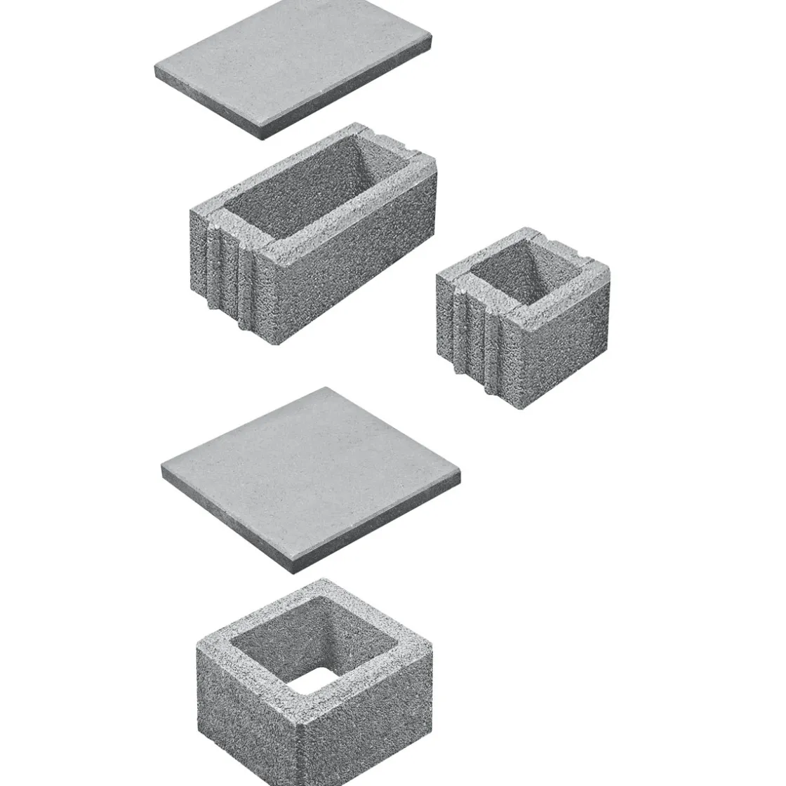 Bellamur-Gartenmauer 1/2 Stein, 25x25x20cm, grau ^ Lusit Outlet
