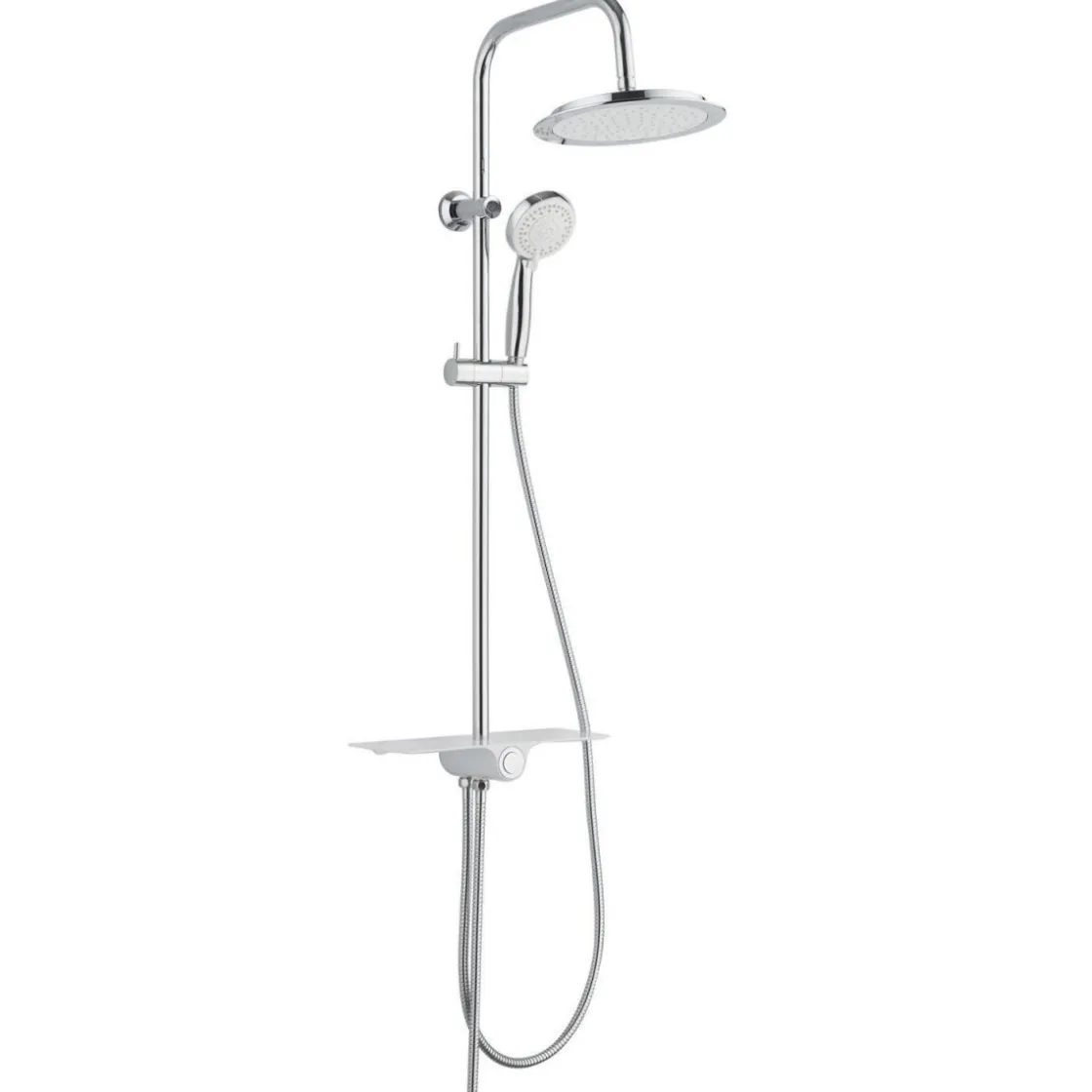 Überkopfbrauseset Aquastar mit Ablage chrom-weiß ^ Online