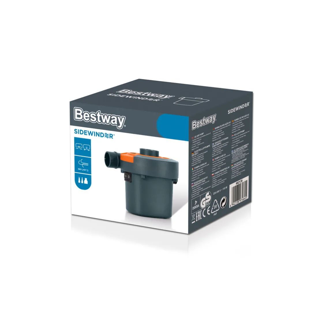 Elektro-Gebläsepumpe 220-240 V inkl 3 Ventiladaptern ^ Bestway Outlet