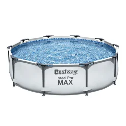 Frame-Pool-Set Steel Pro MAX mit Filterpumpe Durchmesser 305 x 76 cm lichtgrau ^ Bestway Hot
