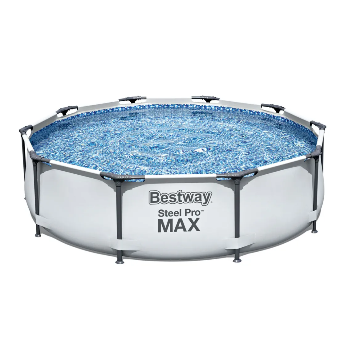 Frame-Pool-Set Steel Pro MAX mit Filterpumpe Durchmesser 305 x 76 cm lichtgrau ^ Bestway Hot