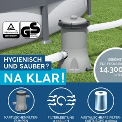 Steel Pro Max Frame-Pool-Set mit Filterpumpe Durchmesser 366 x 100 cm grau ^ Bestway Clearance