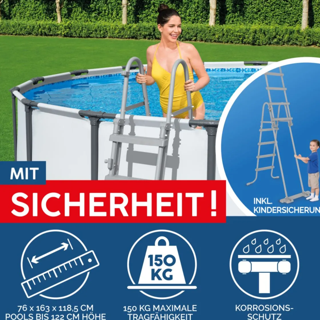 Steel Pro Max Frame-Pool-Set366x122cm Dm. 3,66x1,22m ^ Bestway Clearance