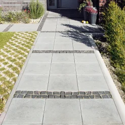 Beton Gehwegplatte grau x4 cmmit Fase ^ Hot