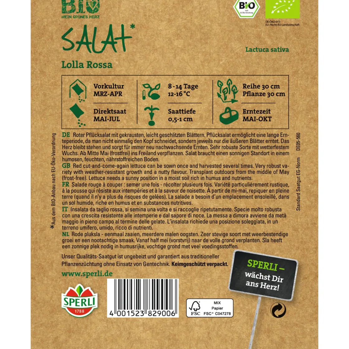 Bio-Pflücksalat rot ^ Sale