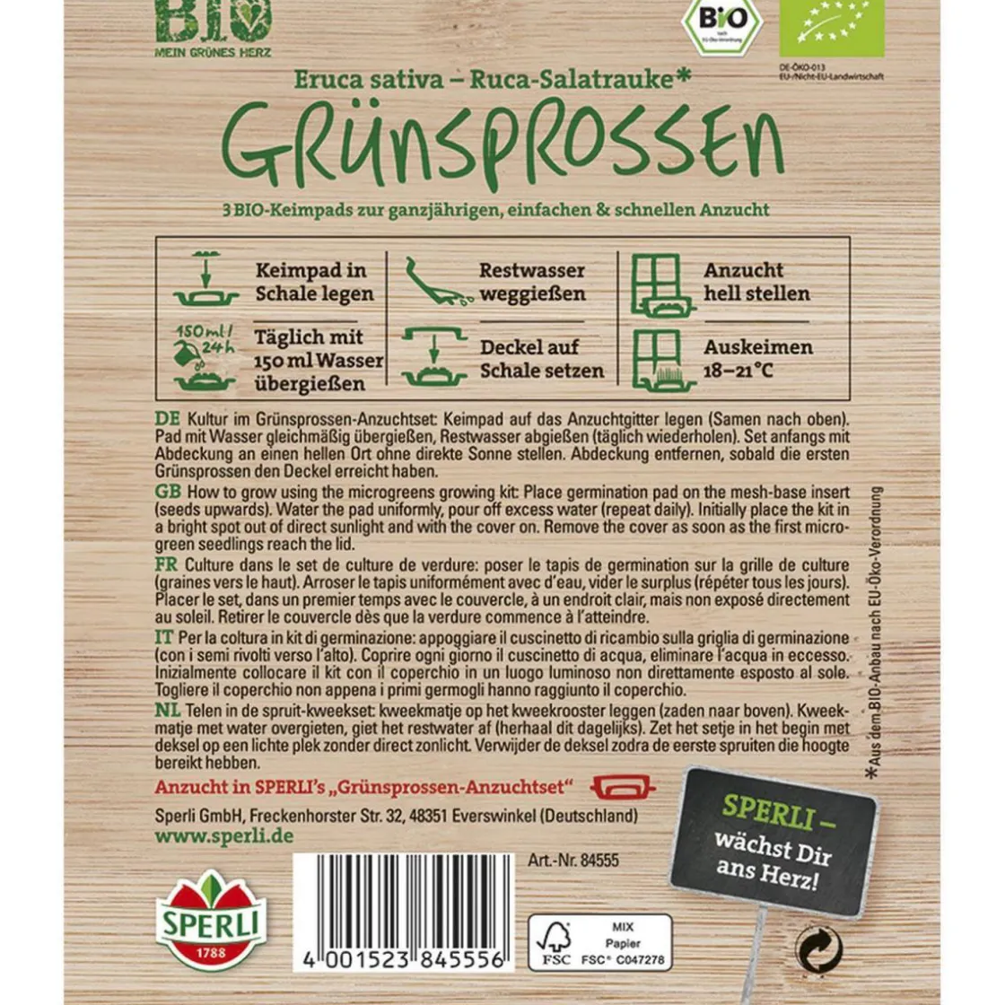BIO Rucola für Micro Green Anzuchtset Nachfüllpads ^ Online