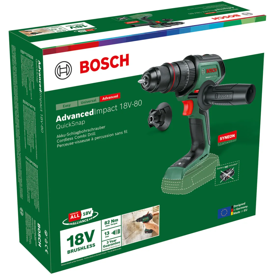 Akku- Schlagbohrmaschine AdvancedImpact 18V-80 solo ^ Bosch Hot