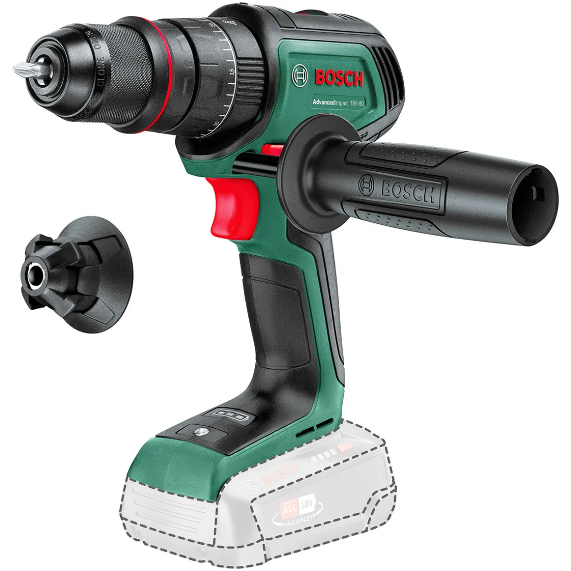 Akku- Schlagbohrmaschine AdvancedImpact 18V-80 solo ^ Bosch Hot