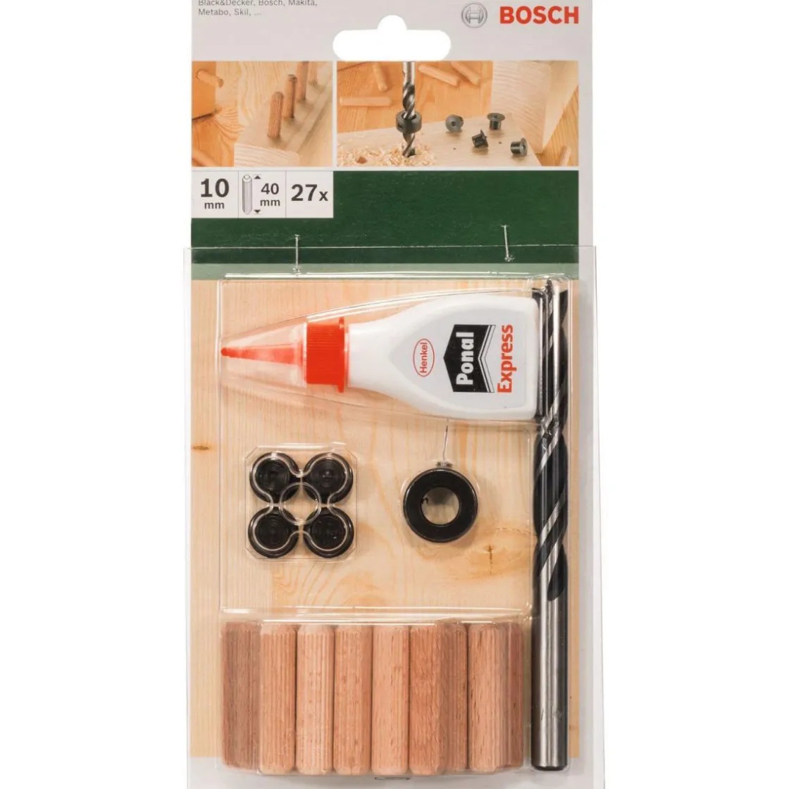 DIY Dübelset 10 x 40 mm 27- teilig ^ Bosch New