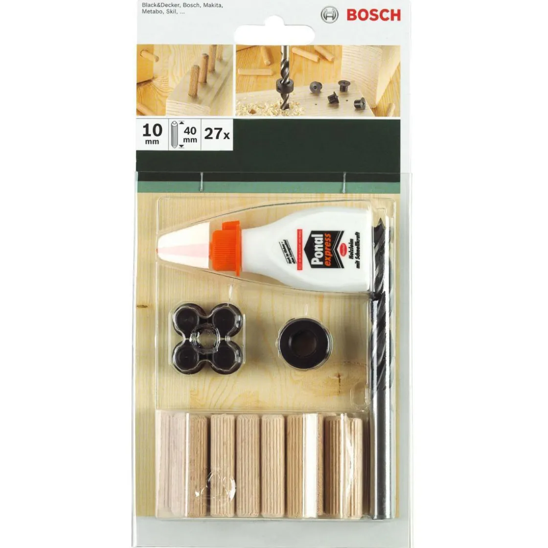DIY Dübelset 10 x 40 mm 27- teilig ^ Bosch New