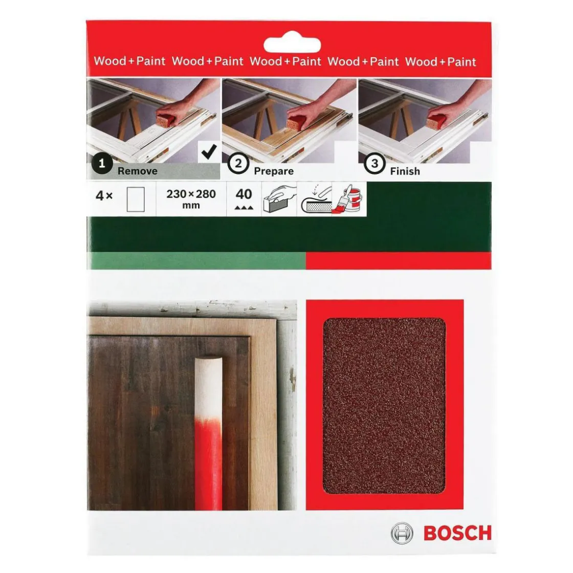 DIY Handschleif-Set 230 x 2 mm 2xK60KK 6- teilig rot ^ Bosch Hot