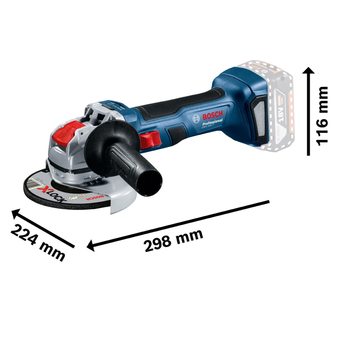 Akku-Winkelschleifer GWX 18V-7 X-LOCK ^ Bosch Professional