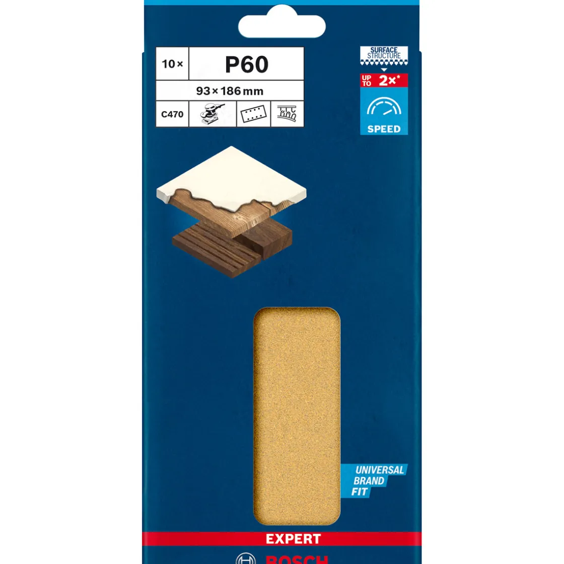 Expert C470 Schleifpapier mit 8 Löchern für Schwingschleifer 93 x 186 mm G 60 10- teilig ^ Bosch Professional Discount