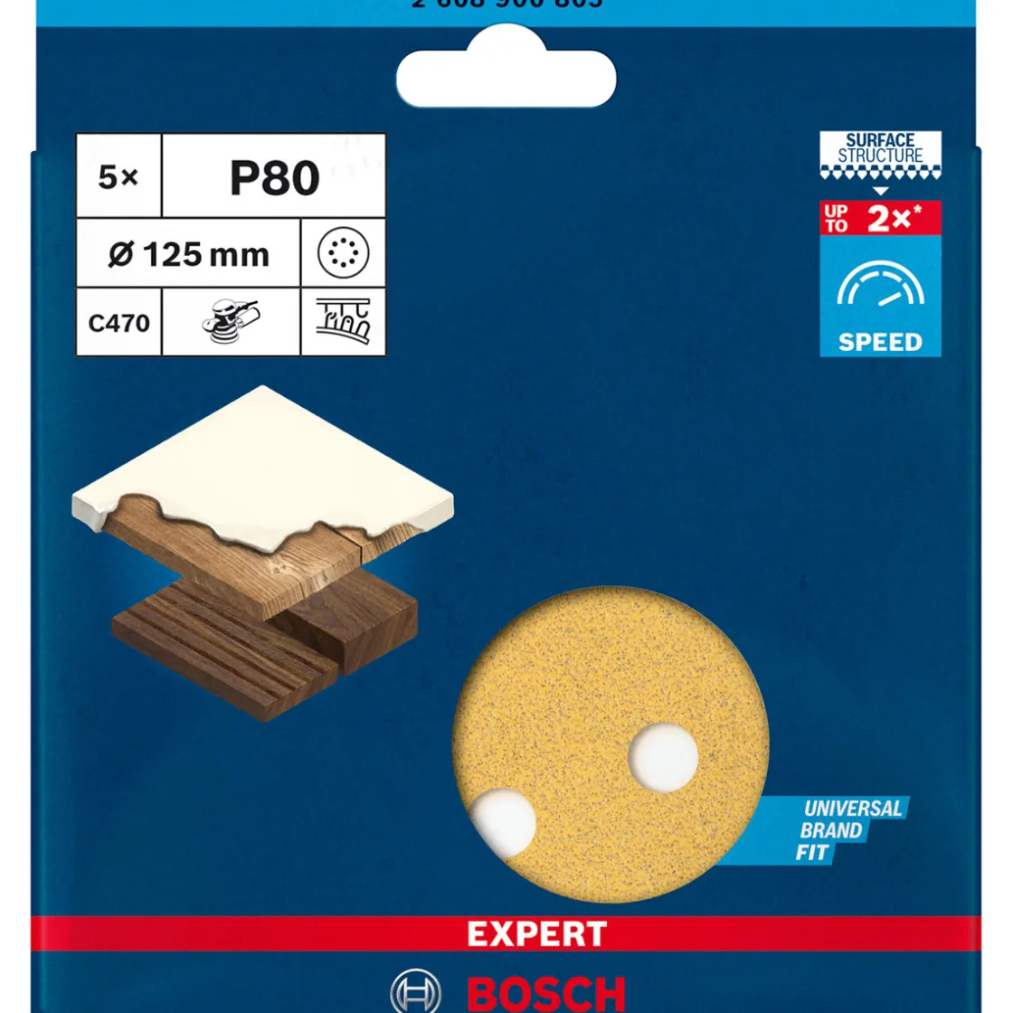 Expert C470 Schleifpapier mit 8 Löchern für Exzenterschleifer 125 mm G 80 5- teilig ^ Bosch Professional Hot