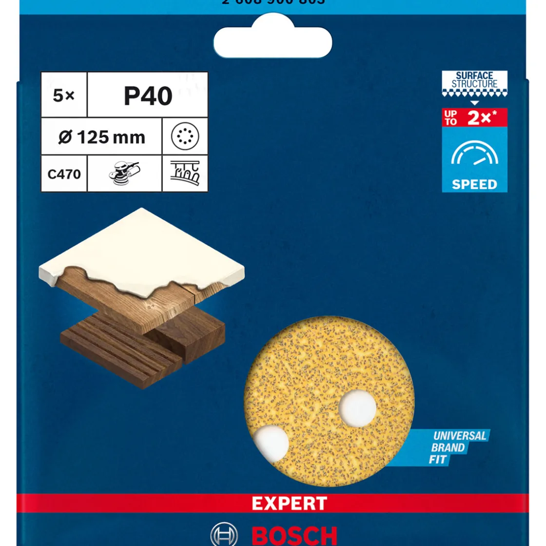Expert C470 Schleifpapier 8 Loch 125 mm G 40 5- teilig ^ Bosch Professional Clearance