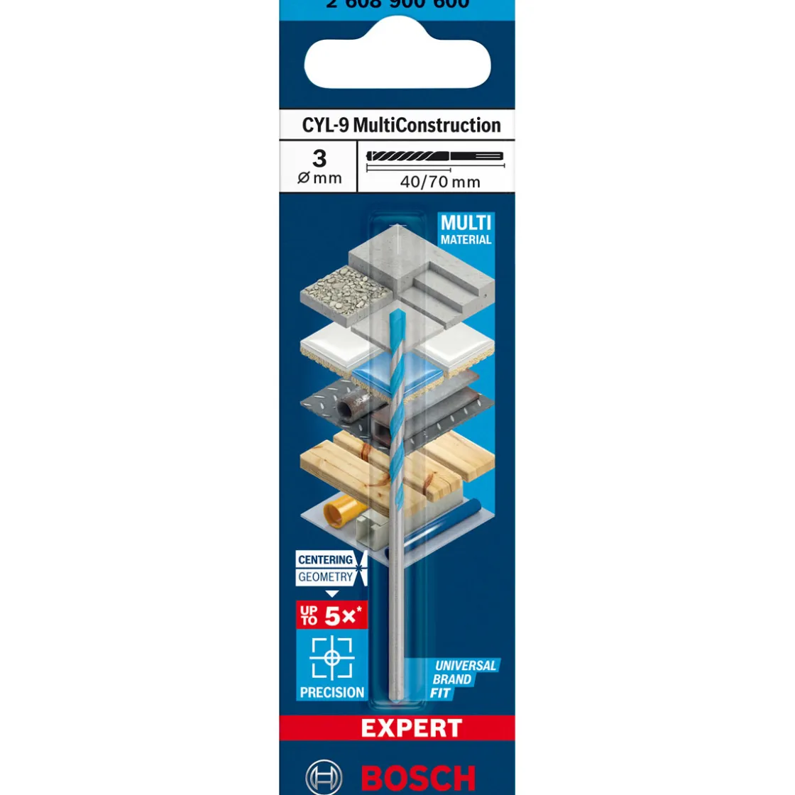 Expert CYL-9 MultiConstruction Bohrer 3 x 40 x 70 mm d 2,8 mm ^ Bosch Professional Best