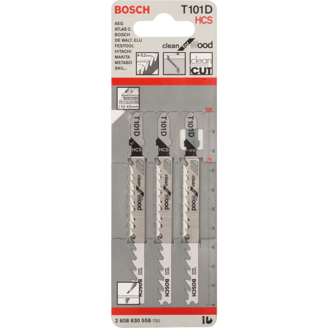 Stichsägeblatt T 101 D Clean for Wood ^ Bosch Professional