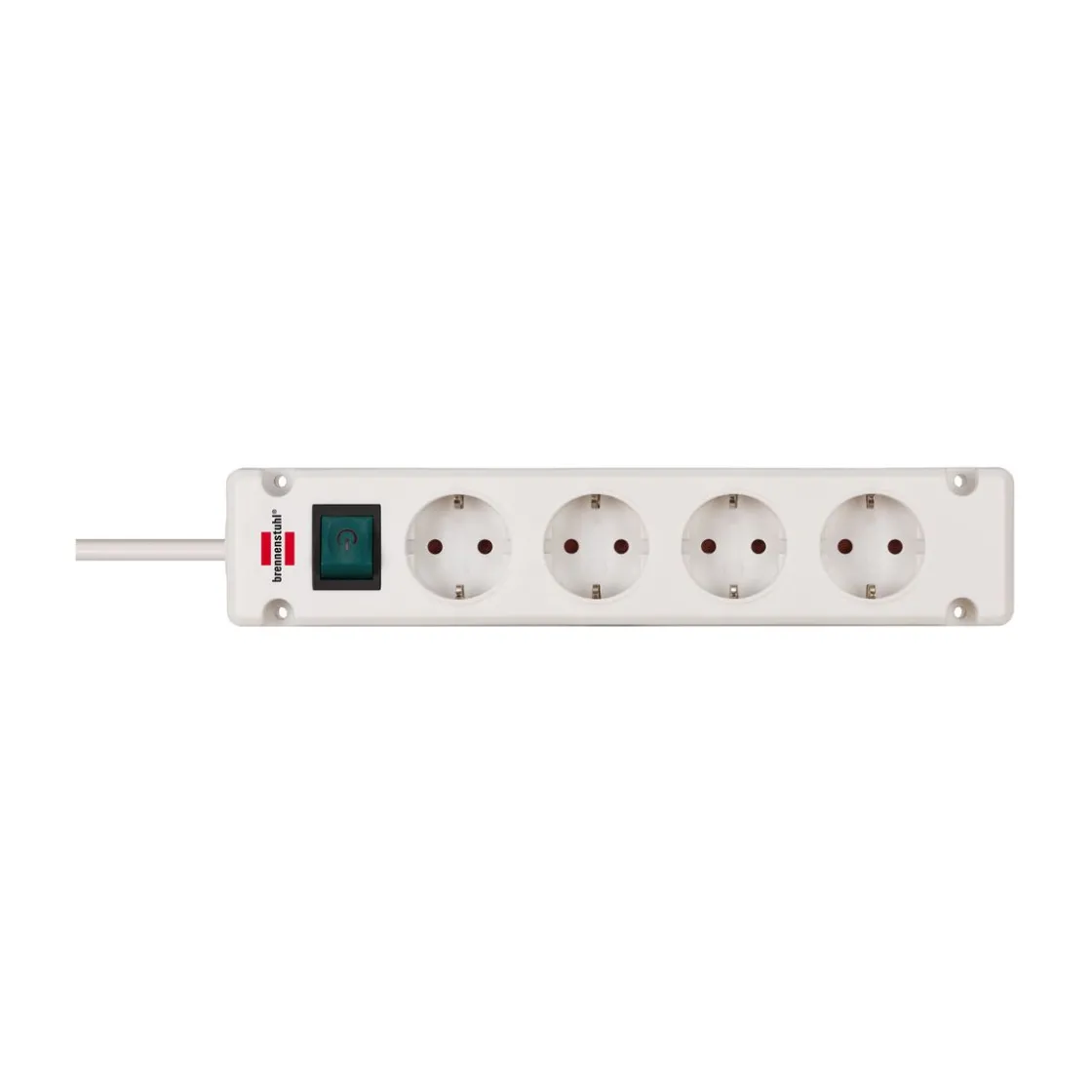 Bremounta Steckdosenleiste 4-fach weiss1,5m Kabel, mit Schalter ^ Brennenstuhl Discount