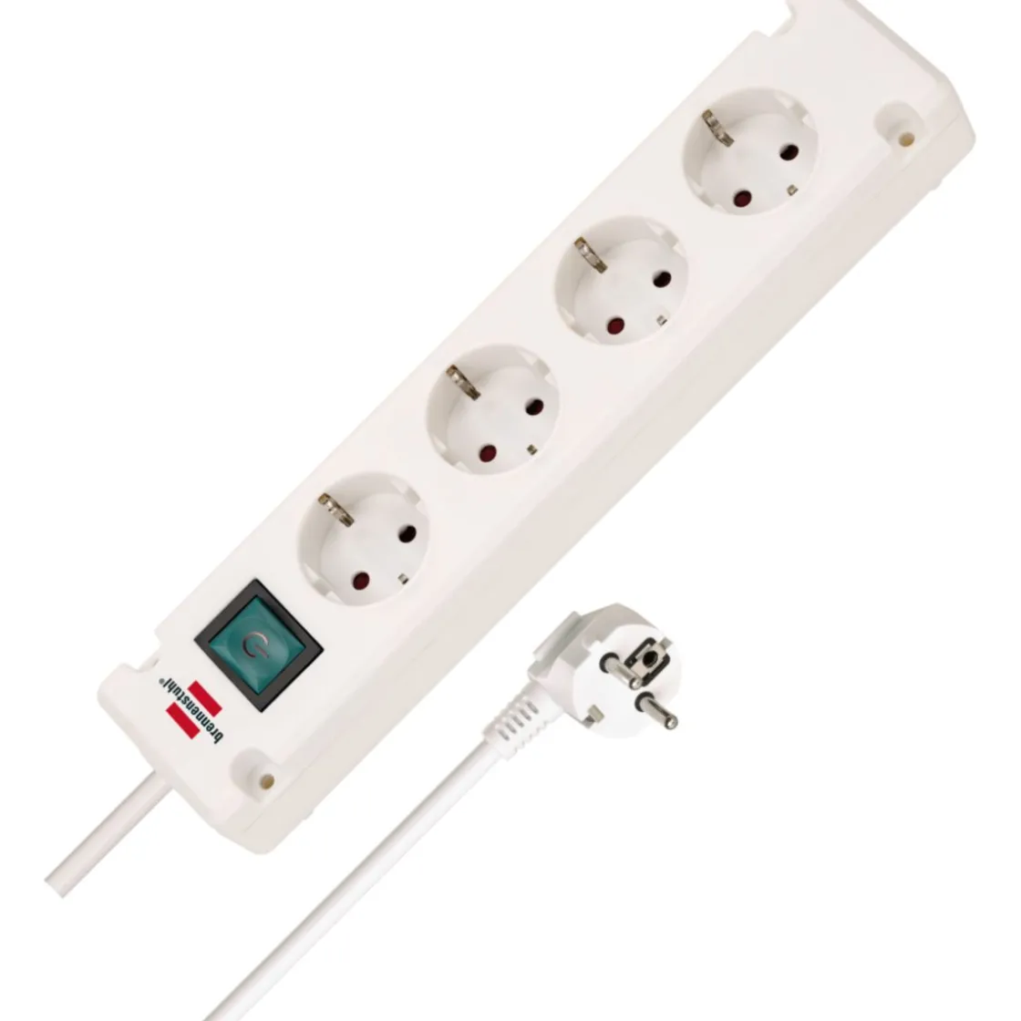 Bremounta Steckdosenleiste 4-fach weiss1,5m Kabel, mit Schalter ^ Brennenstuhl Discount