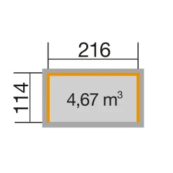 Brennholzlager 663 B, Groesse 1 260x130cm ^ Weka Hot