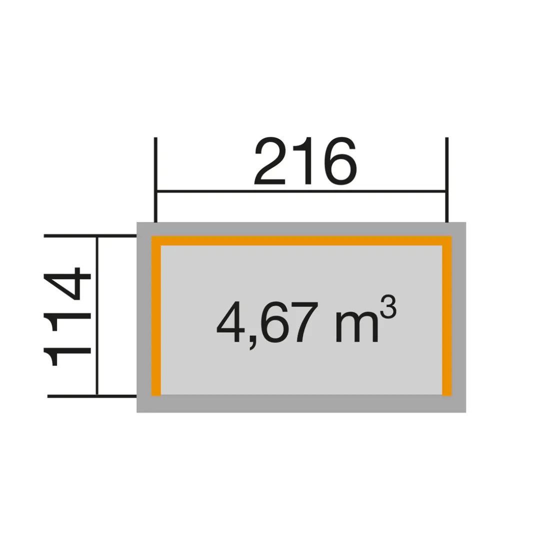 Brennholzlager 663 B, Groesse 1 260x130cm ^ Weka Hot