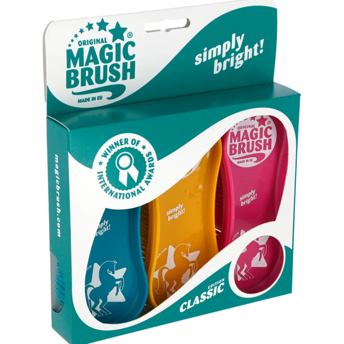 Bürstenset Classic 3-teilig blau/gelb/rosa ^ Hot