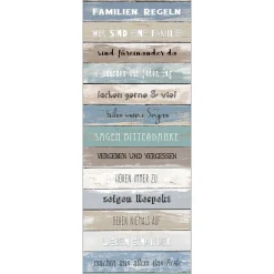 Canvas-Art Familienregeln 30 x 80 cm ^ Pro-Art
