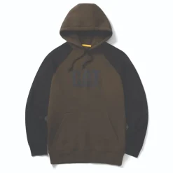 CAT Colorblock Hooded Sweatshirt army moss-black Gr. L ^ New