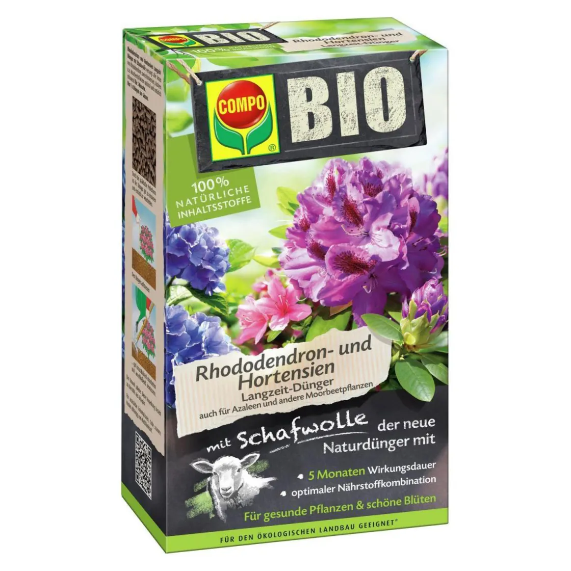 BIO Rhododendron- und Hortensien Langzeit-Dünger mit Schafwolle ^ Compo Outlet