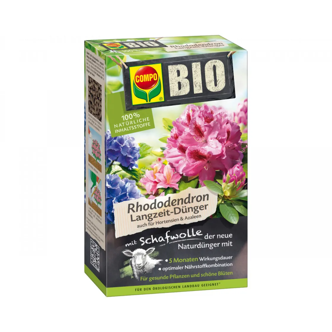 BIO Rhododendron- und Hortensien Langzeit-Dünger mit Schafwolle ^ Compo Outlet
