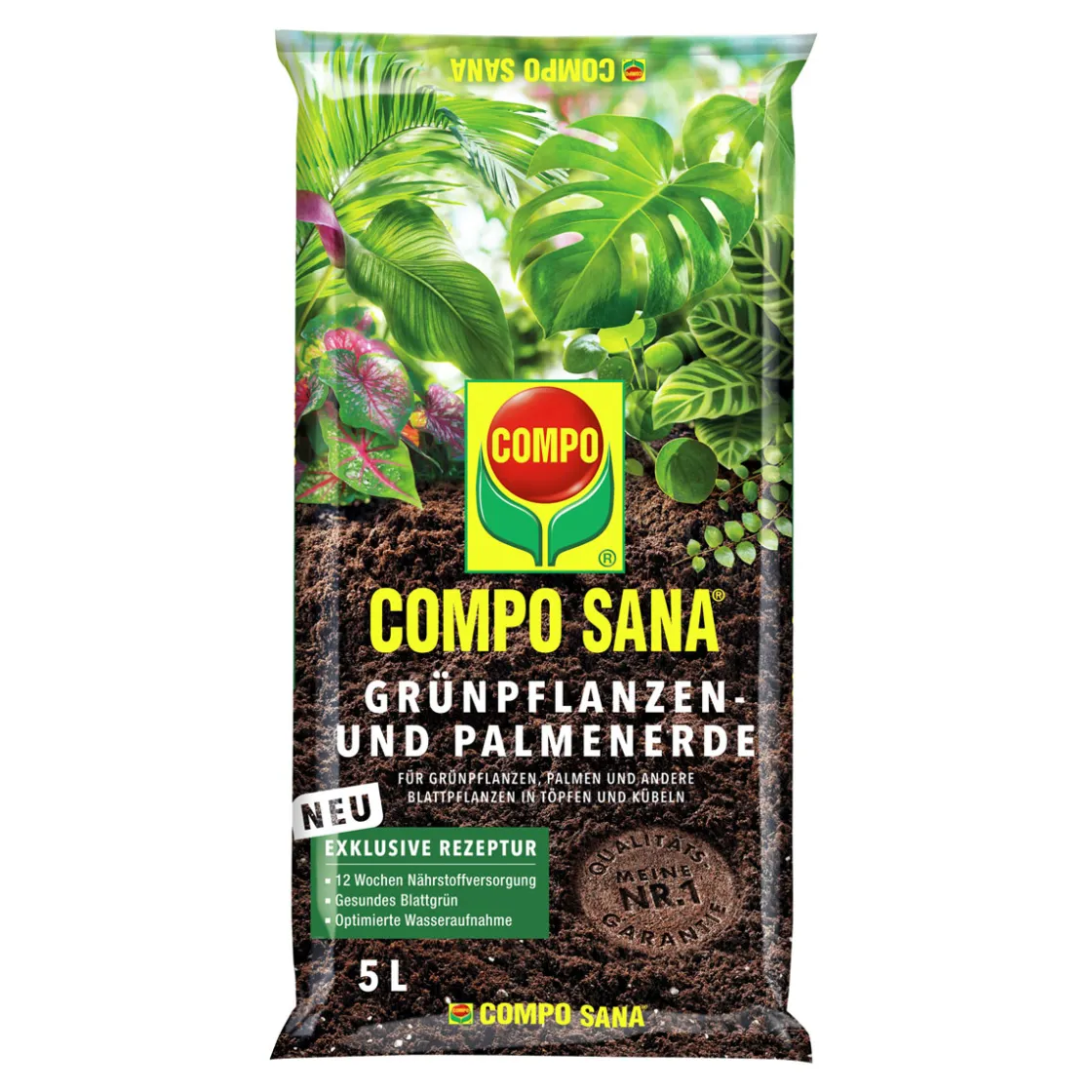 SANA Grünpflanzen- und Palmenerde 5 L ^ Compo Discount