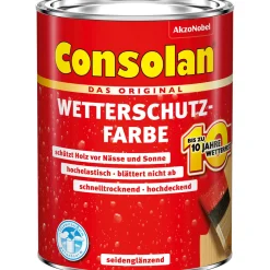 Wetterschutz-Farbe schwarz 0,75 L ^ Consolan Best
