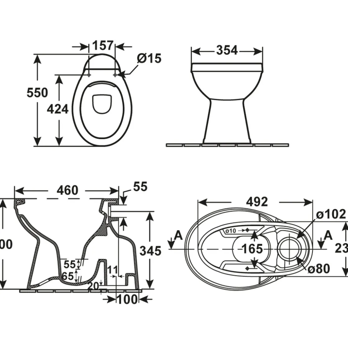 Stand-WC weiß ^ Cornat Sale