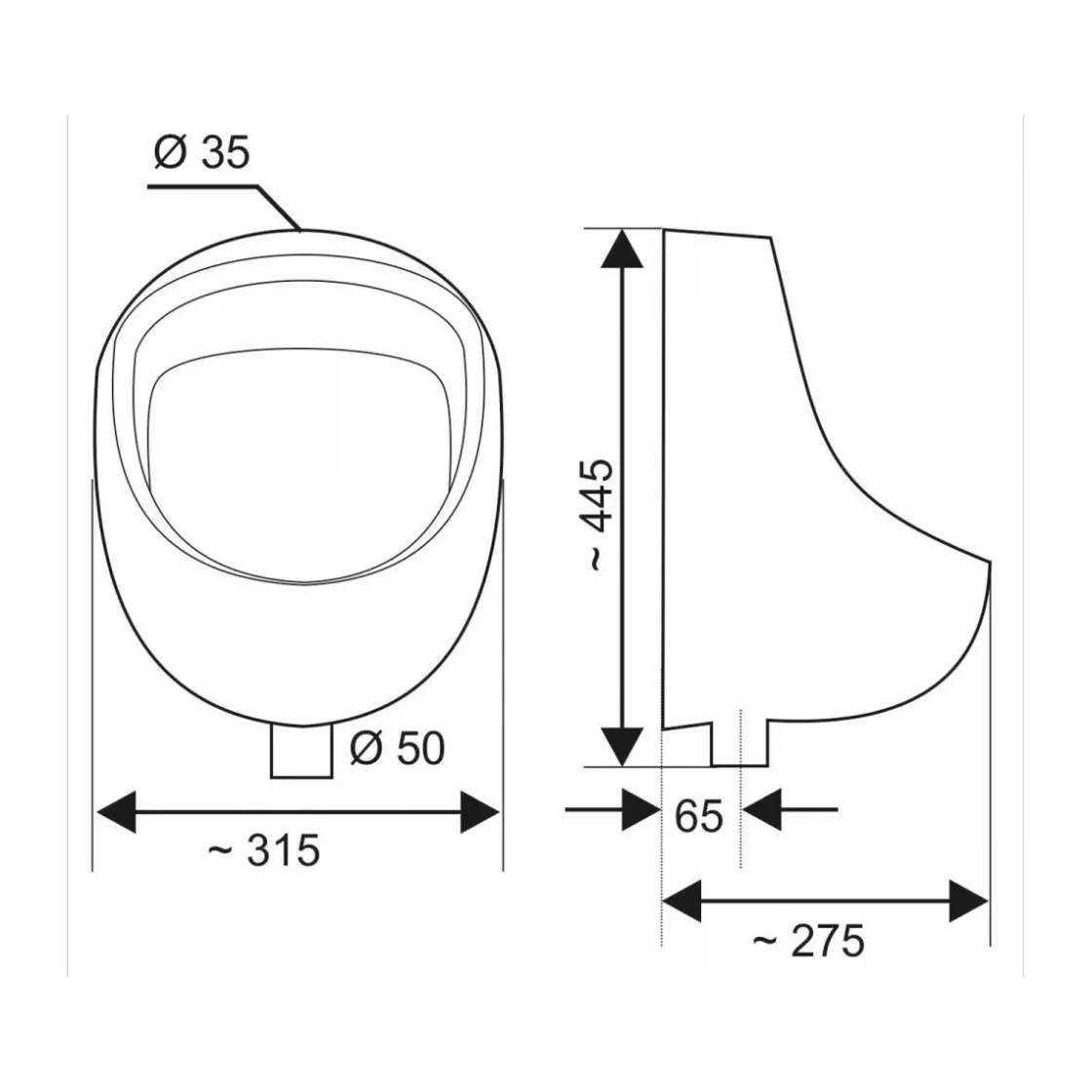 Urinal Komplettset ^ Cornat