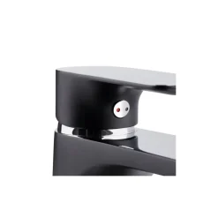 Waschtischarmatur-Set Edition Black, Druck-Ablauf, Farbe: Schwarz/Chrom ^ Cornat Online