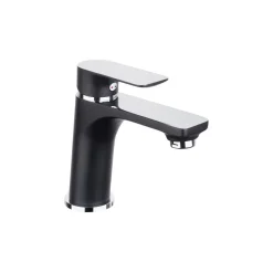 Waschtischarmatur-Set Edition Black, Druck-Ablauf, Farbe: Schwarz/Chrom ^ Cornat Online