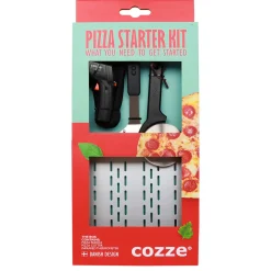 Pizza Starter Set 3-teilig Spaten Thermometer und Pizzaschneider ^ COZZE Best