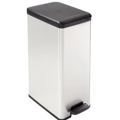 Mülleimer DECO Bin SLIM 40L mit Pedal schwarz silber metallic ^ Curver
