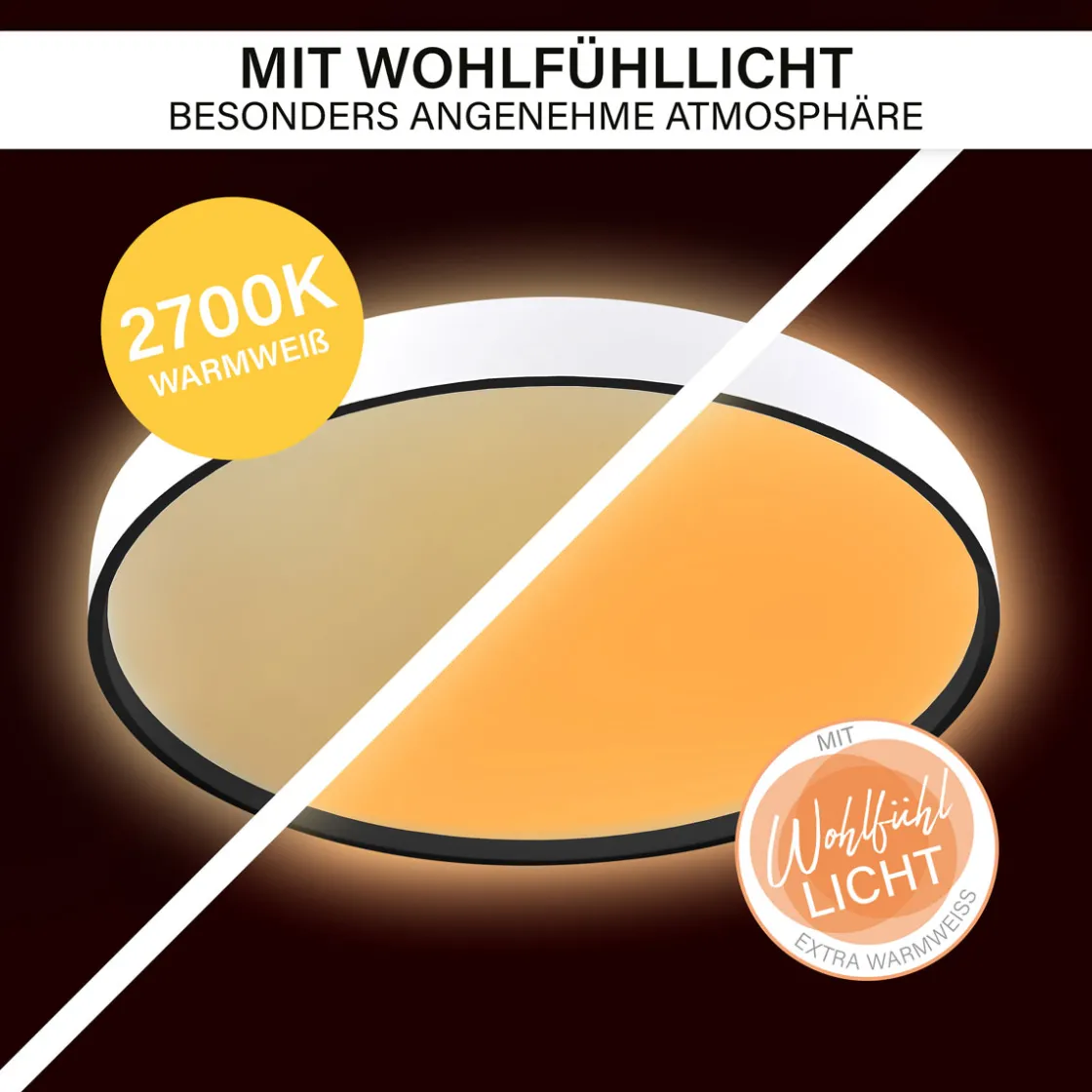 Decken-Wandleuchte SHINING JUPITER BLACK 1800K 24W ^ Hot