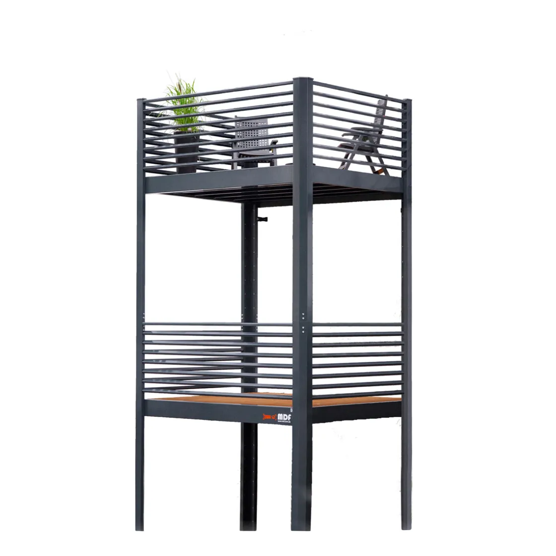 Designbalkon Small mit Lamellengeländer 288 x 200 x 290 cm ^ Sale