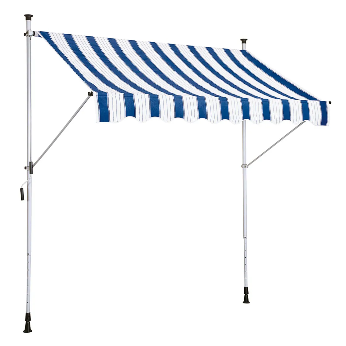 Fallarm-/Balkonmarkise Lyon blau-weiss x 120 cm ^ Durabil New