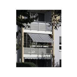 Fallarm-/Balkonmarkise Lyon blau-weiss x 120 cm ^ Durabil New