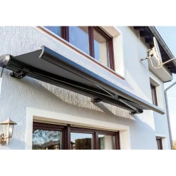 Markise inkl LED-Beleuchtung 400 x cm anthrazit ^ Durabil Best