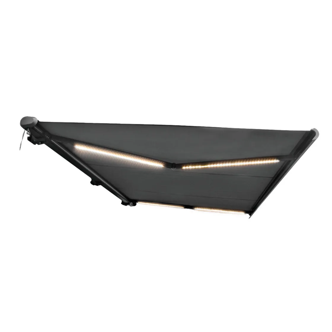 Markise inkl LED-Beleuchtung 400 x cm anthrazit ^ Durabil Best