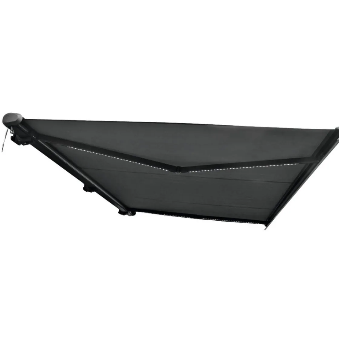 Markise inkl LED-Beleuchtung 400 x cm anthrazit ^ Durabil Best