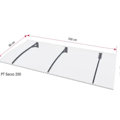 Pultvordach Typ PT Secco 200200x90x22 cm ^ Durabil Discount