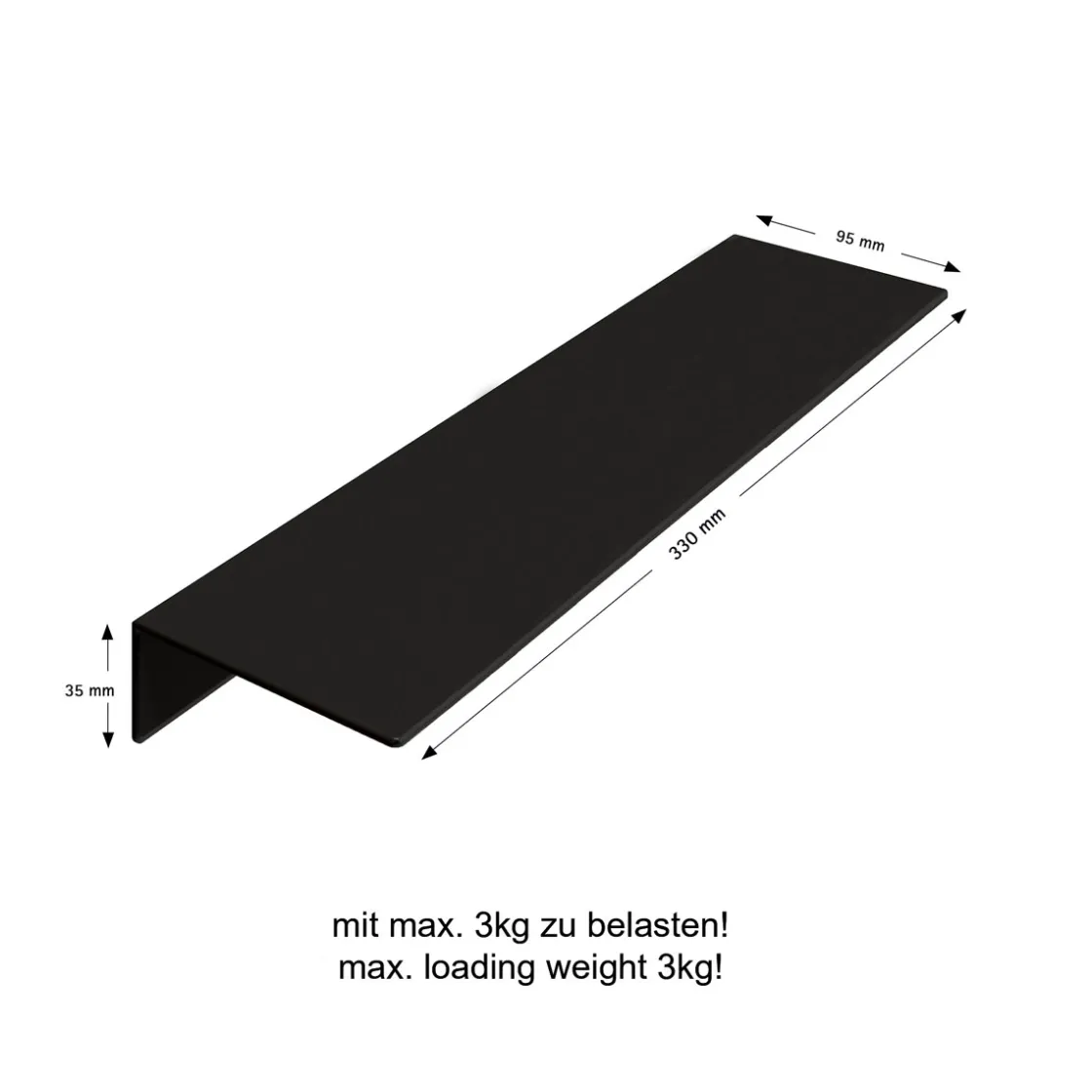 Duschablage zum Kleben Gr.MMatt, 35x330x95mm ^ Schulte