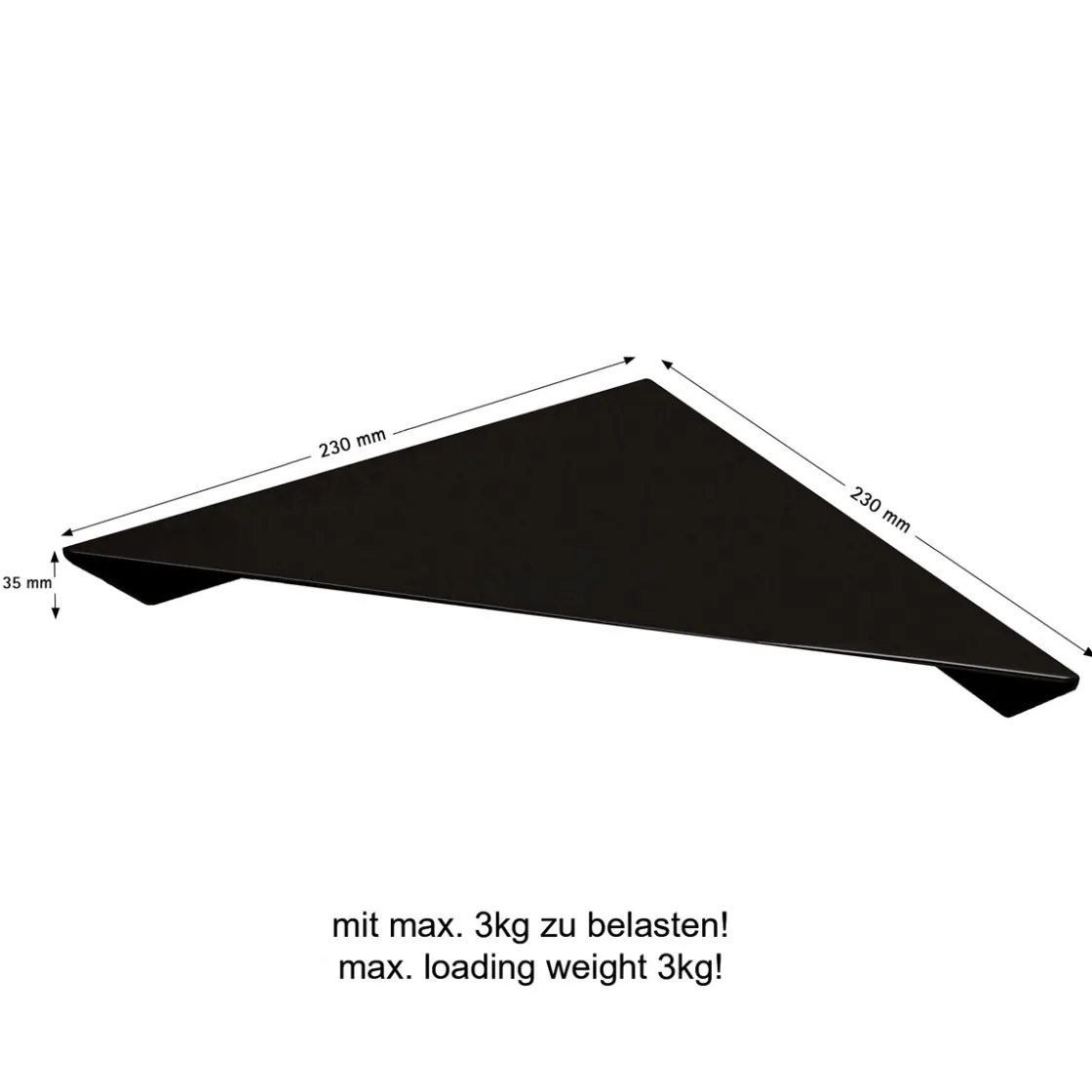 Duschablage zum Kleben, Ueber EckMatt, 35x230x230mm ^ Schulte New